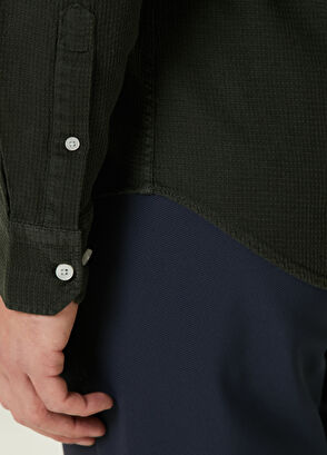 Beymen Club Slim Fit Haki Armürlü Gömlek - 7