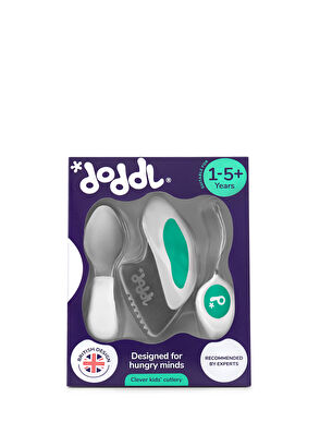 Doddl Ergonomic Aquamarine 3-Piece Fork Spoon Knife Set - 6