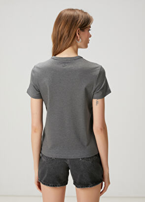 Beymen Club Gri Melanj Basic T-shirt - 5