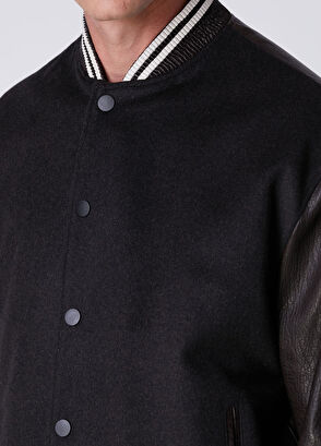 Beymen Club Brown Size Cachet Sleeves Leather Wool Jacket - 7