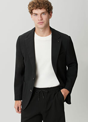 Beymen Club Black Large Diagonal Textured Jacket - 3