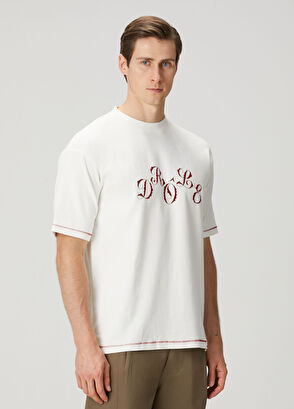Drôle De Monsieur Beyaz Logo Baskılı T-shirt - 3
