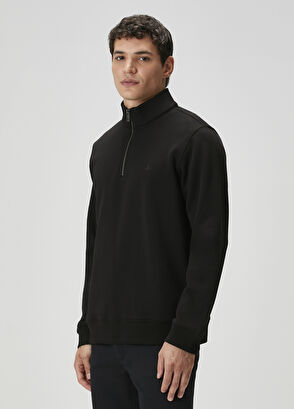 Beymen Club Siyah Yakası Fermuarlı Sweatshirt - 4