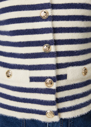 Beymen Club Lacivert Beyaz Çizgili Hırka - 6