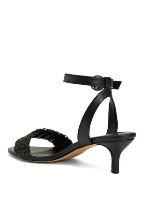 Beymen Club Siyah Örgü Bantlı Kadın Deri Sandalet - 8