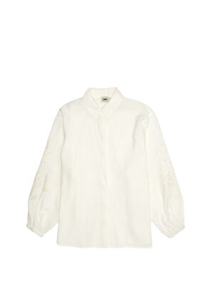 Beymen Club Kırık Beyaz Balon Kollu Gömlek - 8