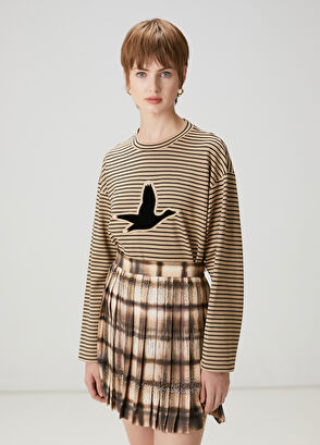 Beymen Club Beige Striped Sweatshirt - 4