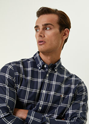 Beymen Club Comfort Fit Mavi Ekose Desenli Gömlek - 7