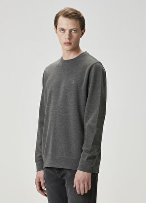 Beymen Club Gri Melanj Basic Sweatshirt - 4