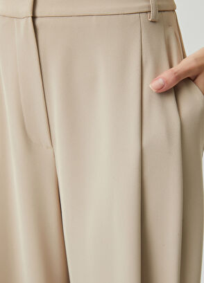 Beymen Club Beige crepe palazzo trousers - 6