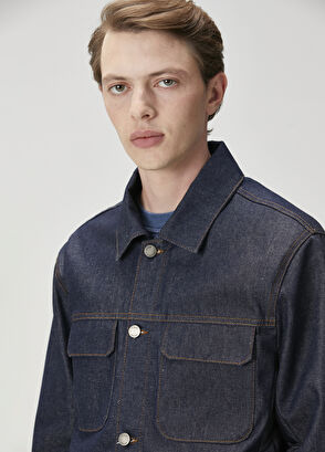 Beymen Club Lacivert Kapitone Detaylı Denim Ceket - 6