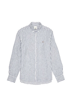 Beymen Club Comfort Fit Lacivert Sarı Çizgili Keten Gömlek - 8