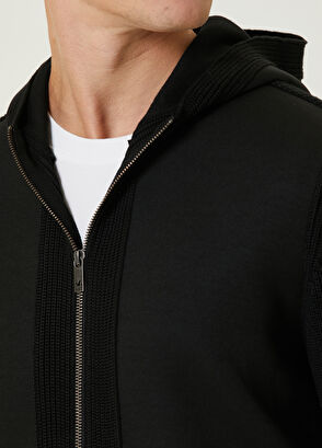 Beymen Club Siyah Kapüşonlu Triko Mont - 6