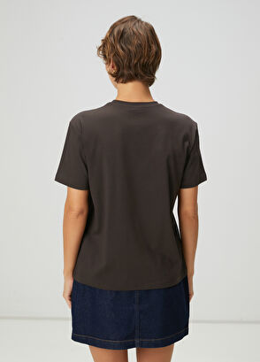 Beymen Club Kahverengi Gold Şeritli Kaz Logolu T-shirt - 5