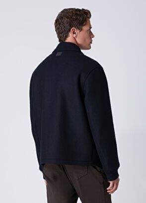 Beymen Club Navy Blue Diagonal Textured Wool Jacket - 6