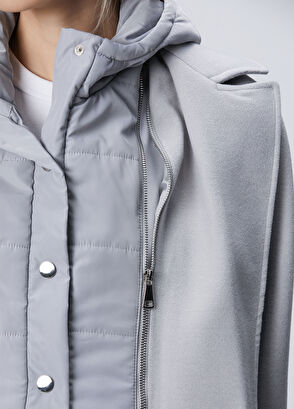 Gri İçi Çıkarılabilir Mostralı Manto - Görsel 7