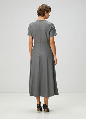 Beymen Club Grey Melange Midi Dress - 5