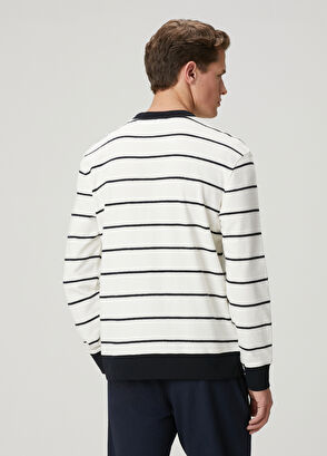 Beymen Club Kırık Beyaz Lacivert Oversize T-shirt - 5