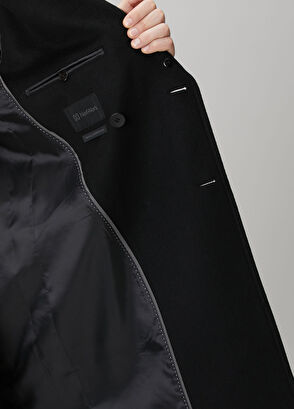 Network Siyah Yün Kaşmir Karışımlı Palto - 10