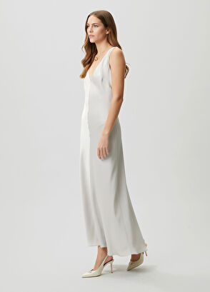 Beymen Club Gri Maksi Saten Abiye Elbise - 3