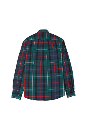 Beymen Club Comfort Fit Navy Blue Green Plaid Print Shirt - 7