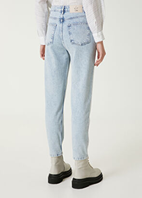 Beymen Club Mom Fit Mavi Hotfix Jean Pantolon - 5