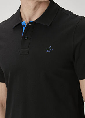 Beymen Club Comfort Fit Siyah Yaka Altı Baskılı Polo T-shirt - 6