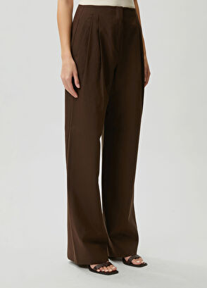 Beymen Club Kahverengi Keten Palazzo Pantolon - 3