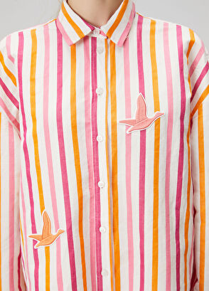 Beymen Club Oversize Multicolor Striped Shirt - 6