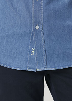 Beymen Club Comfort Fit Mavi Denim Gömlek - 8