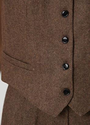 Beymen Collection Kahverengi Yün Karışımlı Yelek - 6