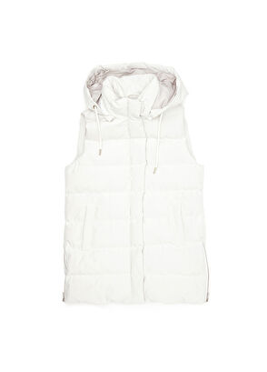 Beymen Club Kırık Beyaz Kapüşonlu Puff Yelek - 8