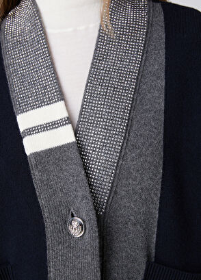 Beymen Club Navy Blue Crystal Logo College Cardigan - 6