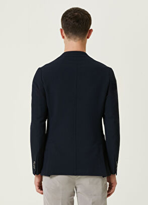 Beymen Club Navy Blue Diagonal Textured Knitted Jacket - 5