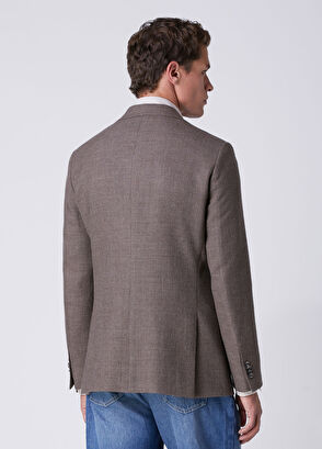 Beymen Club Tropical Havana Brown Wool Jacket - 5