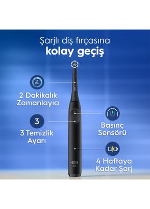 Oral-B iO2 Şarjlı/Elektrikli Siyah  Orman Yeşili 2'li Diş Fırçası Seti - 5