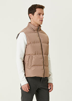 Beymen Club Bej Kapüşonlu Puff Yelek - 4