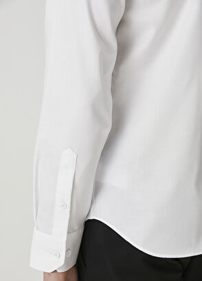 Beymen Club Slim Fit White Non-Iron Twill Shirt - 7
