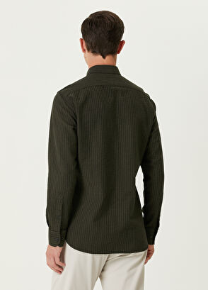 Beymen Club Slim Fit Khaki Embossed Textured Shirt - 5