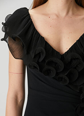 Leandra Siyah Maksi Abiye Elbise - Görsel 6