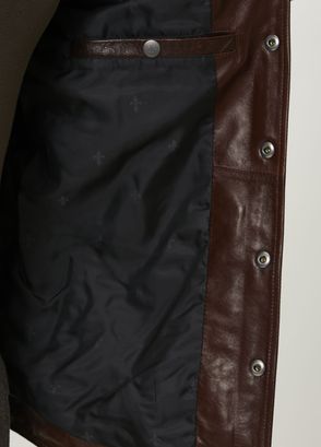 John Varvatos Kadd Kahverengi Deri Gömlek - 7