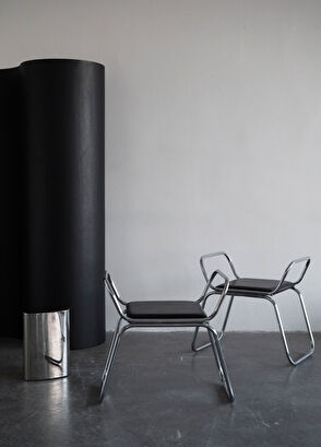 Tuca's Home Rest Stool Metal ve Deri Siyah Tekli Bench - 4