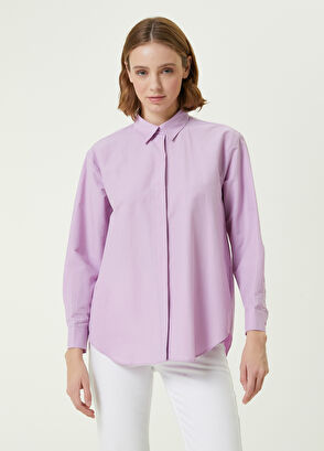 Beymen Club Lila Poplin Boyfriend Gömlek - 4