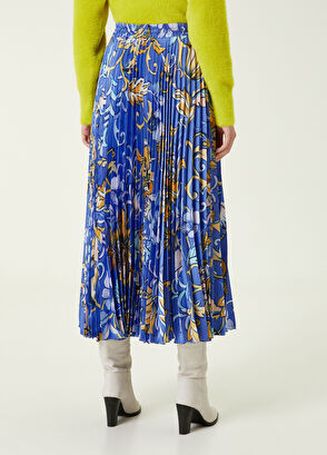 Beymen Club Blue Floral Patterned Maxi Skirt - 5