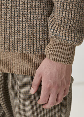 Beymen Club Deve Tüyü Armür Örgü Dokulu Yün Kazak - 8