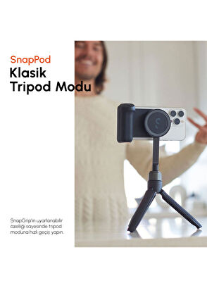 ShiftCam SnapStand Lacivert MagSafe Tripod Manyetik Telefon Tutucu ve Mini Video Selfie Çubuğu - 5