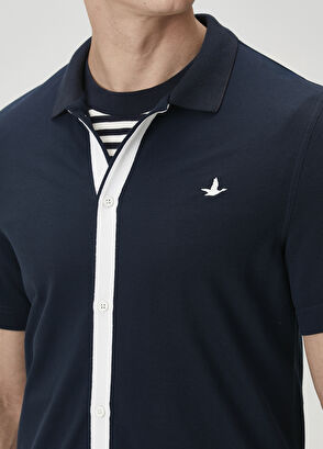 Beymen Club Navy Blue Stripe Detailed Jersey Shirt - 6