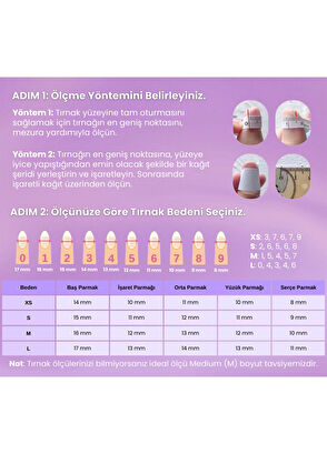 Takma Takma Uzun Badem 10'lu Renkli Protez Takma Tırnak TT1411 - 6