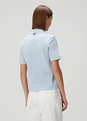 Thom Browne Açık Mavi Polo Yaka Kısa Kollu T-shirt - 4