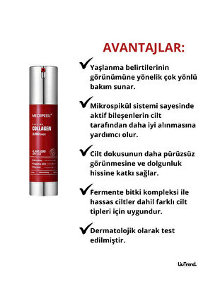 MEDIPEEL Red Lacto Collagen 3000 Shot Sıkılaştırıcı ve Peeling Etkili Konsantre Spiküller Cilt Serumu 50 ml  - 3